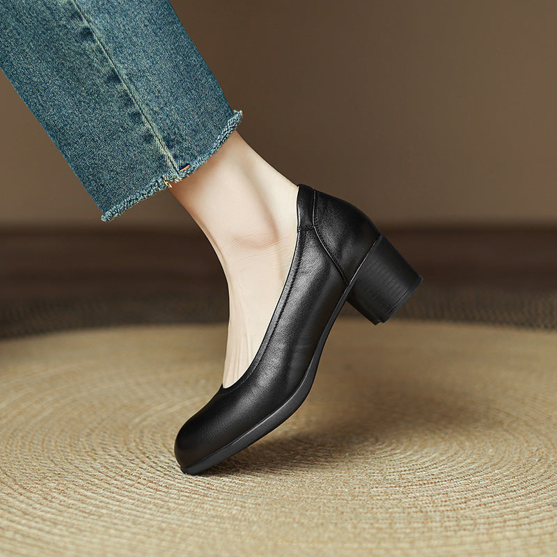 Women's & Men's Commuter Shallow Mouth Milky White Soft Women's Shoes