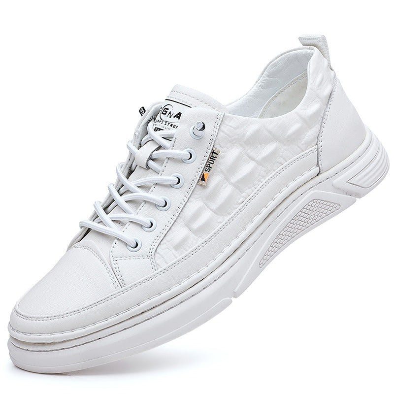 Men's Genuine White Low-cut Fashion Light Sports Casual Shoes