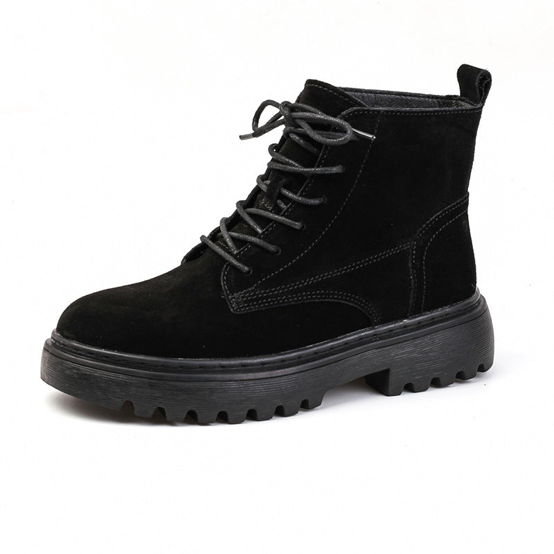 Women's Frosted Genuine British Style Mid Martin Boots