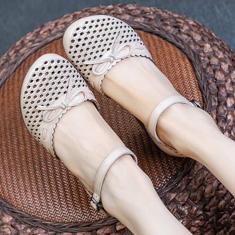 Women's Thick Soft Bottom Chinese Style Top Heels