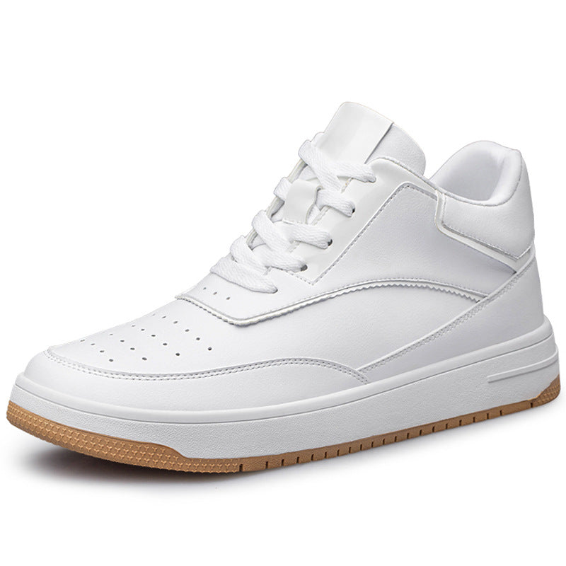 Men's Summer Hight Increasing Invisibly Heightened White Men's Board Shoes