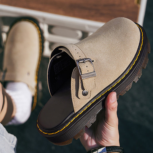 Women's & Men's Slip-on Suede Toe Cap Mules Fashion Sandals