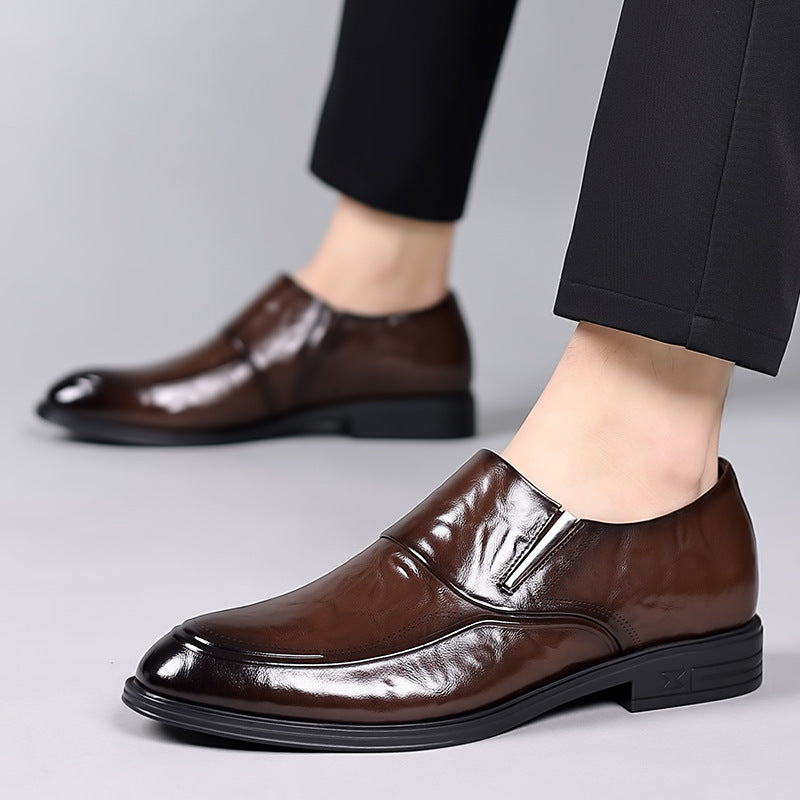 Men's Formal Korean Fashion Slip-on Wedding Leather Shoes