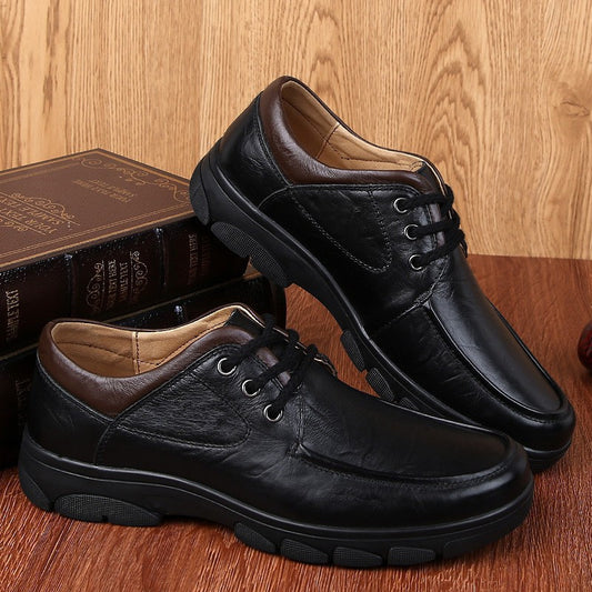 Men's Cowhide Small Size Retro Platform Plus Casual Shoes