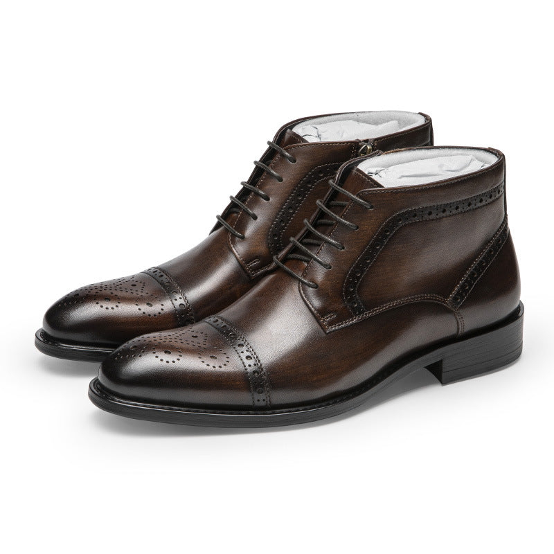 Men's Shipped Within Hours Business Formal Wear Cowhide Boots