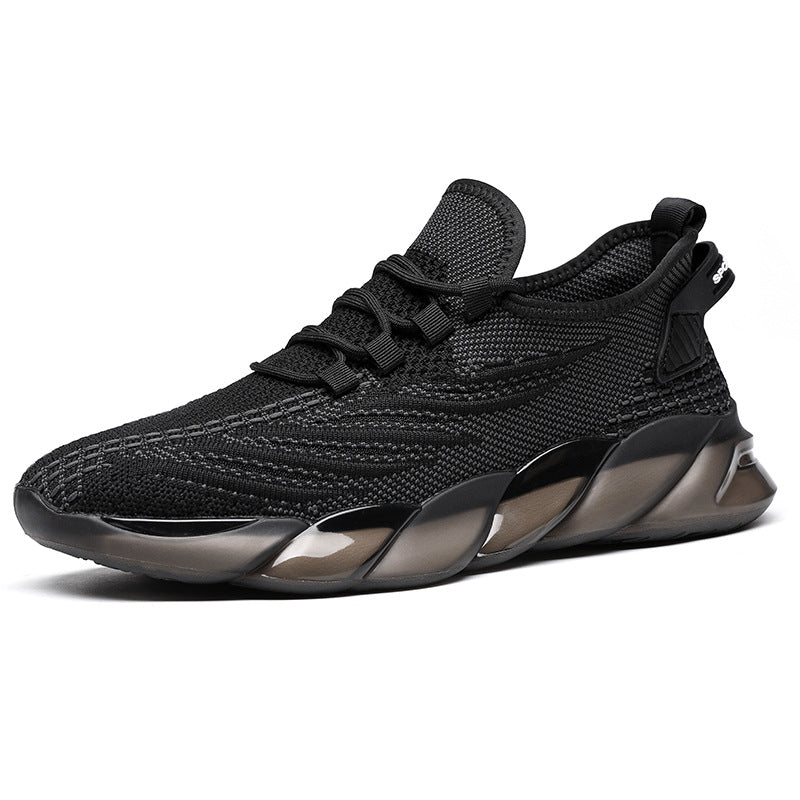 Men's Sports Fly Woven Mesh Breathable Running Popcorn Sneakers