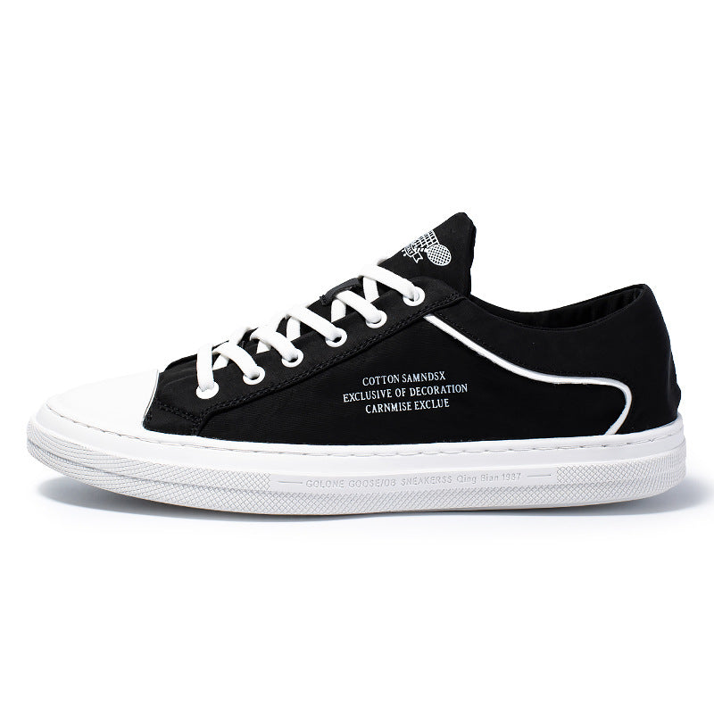 Men's Popular Trendy White Skateboard Cloth Canvas Shoes
