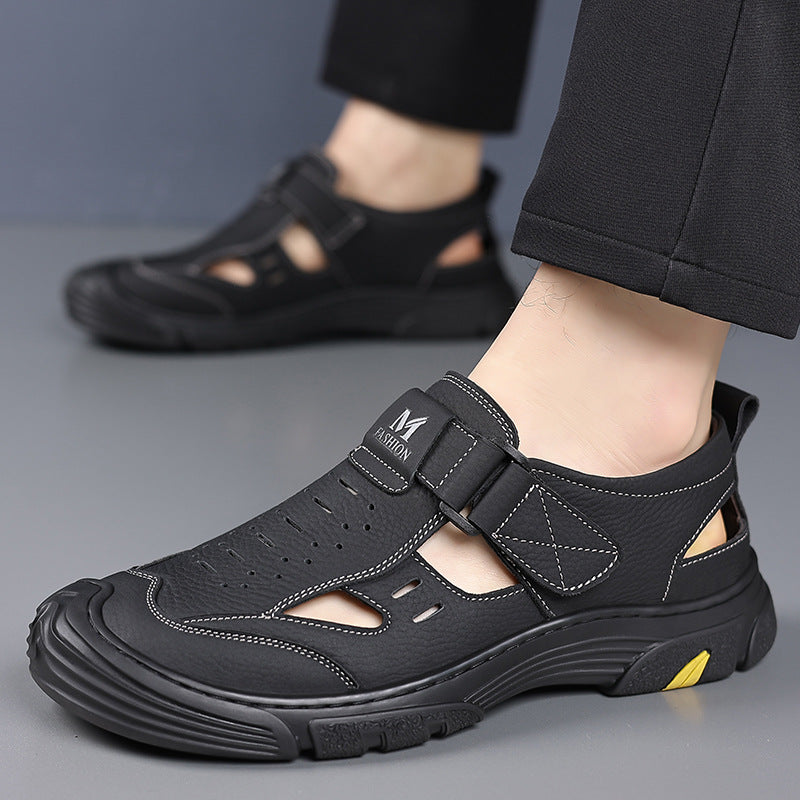 Men's Beach Upstream Breathable Cowhide Sports Mesh Men's Shoes