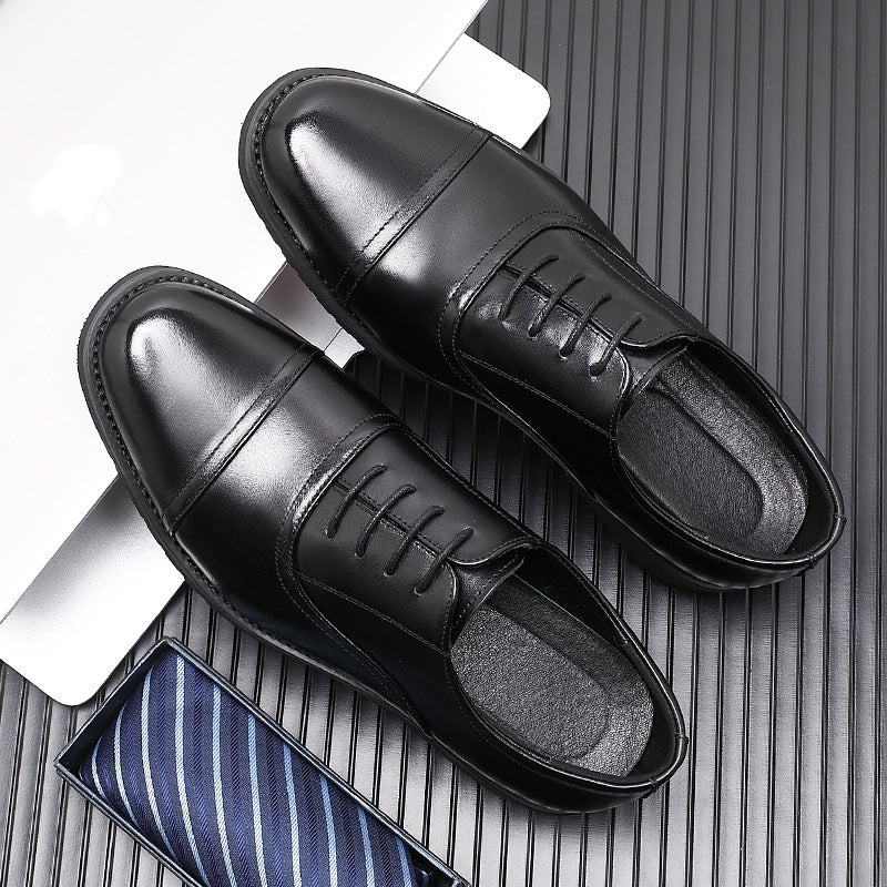 Men's First Layer Cowhide Genuine Black Formal Leather Shoes