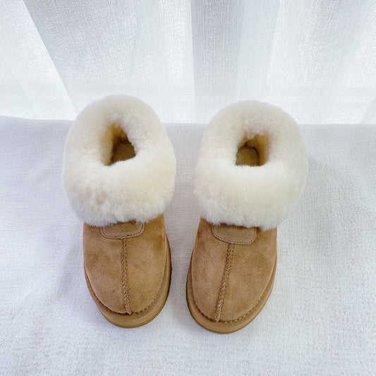 Women's Thick-soled Fur High-rise Wool Warm Platform Snow Boots