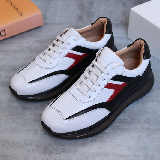 Men's Breathable White Outdoor Leisure Running Shock Sneakers