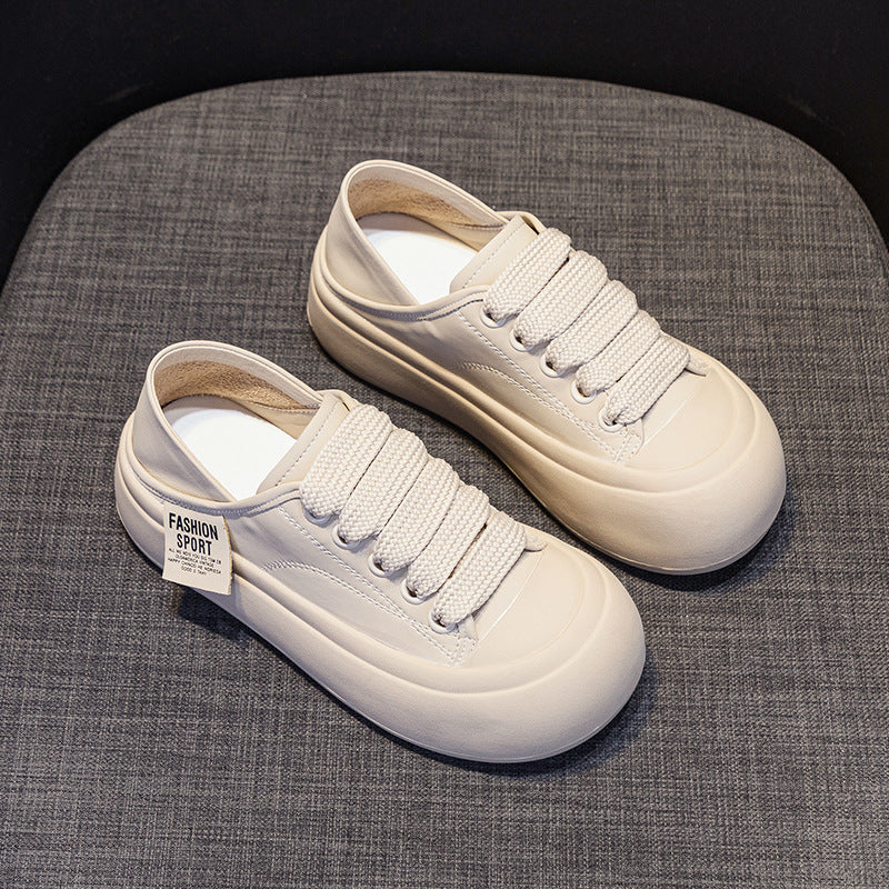 Women's Bread Summer Sports Versatile Board Round White Women's Casual Shoes