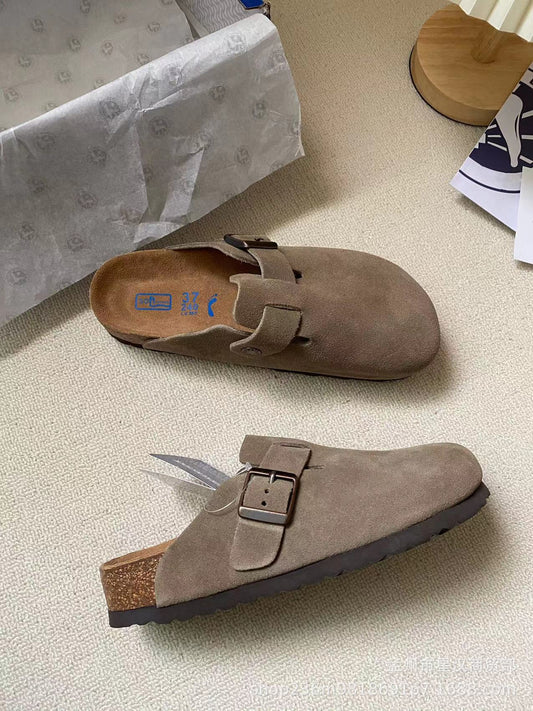 Women's Mulberry Slope Half Thick-soled Cork Flat Sandals