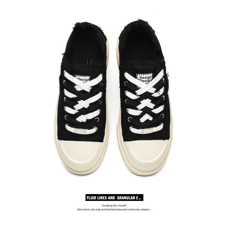 Women's & Men's Wang Crescent Classic Retro Platform Versatile Canvas Shoes