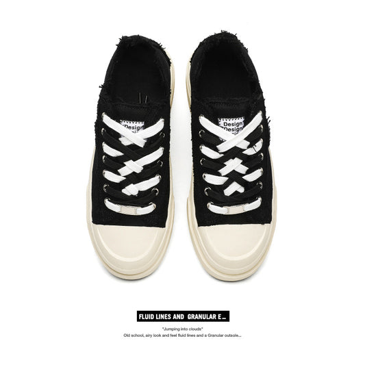 Women's & Men's Wang Crescent Classic Retro Platform Versatile Canvas Shoes