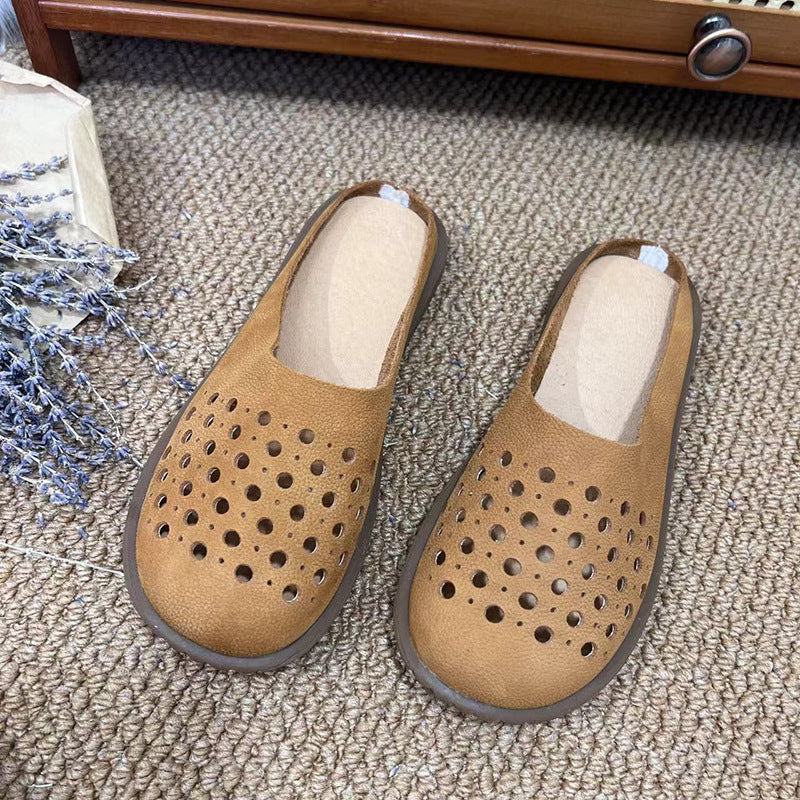 Women's Platinum Mori Style Retro Flat Outdoor Sandals
