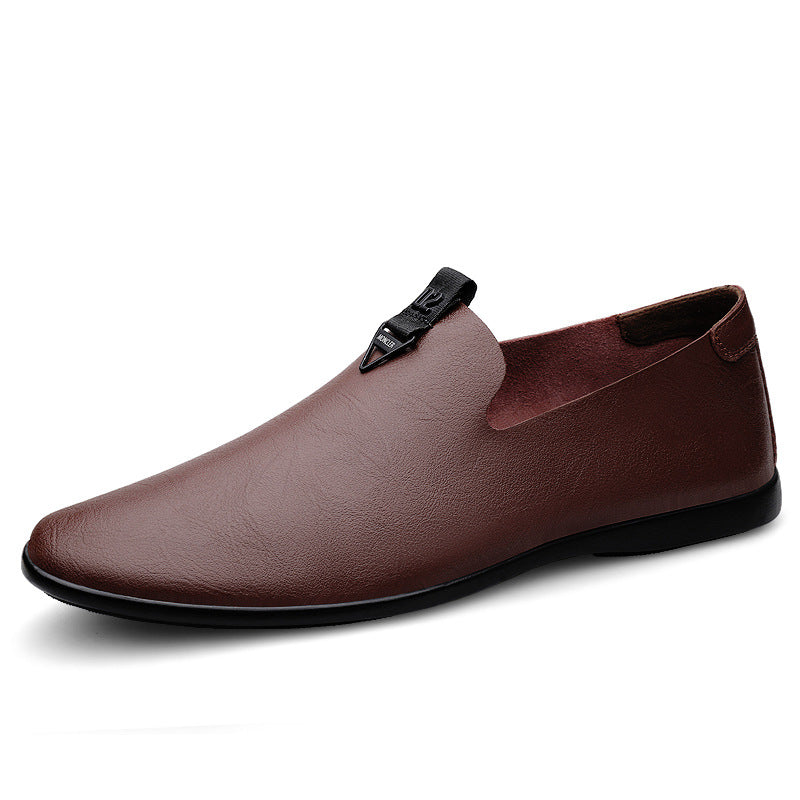 Men's Slip-on Lazy Flat Business Driving Breathable Leather Shoes