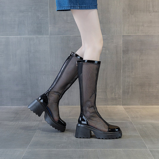 Women's Thin Mesh Hollow Summer Long Hole Boots