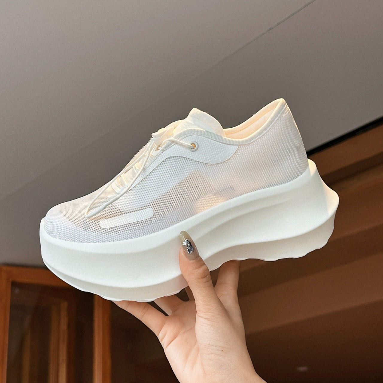 Women's Breathable Mesh Platform Heightened Daddy Sports Sneakers