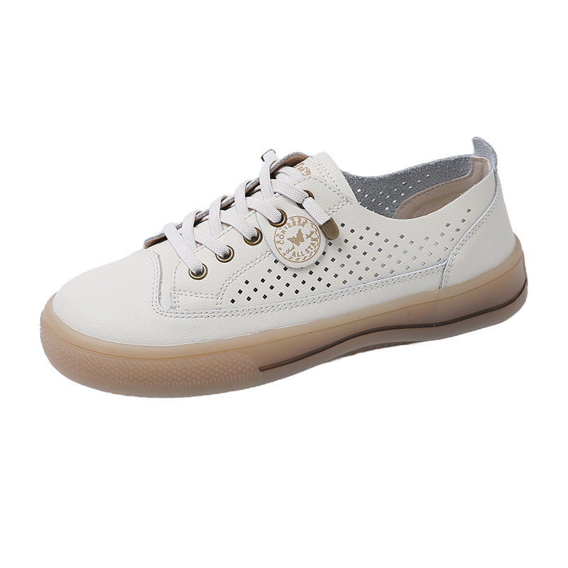 Women's Slip-on Cowhide Board Autumn Genuine Soft Casual Shoes