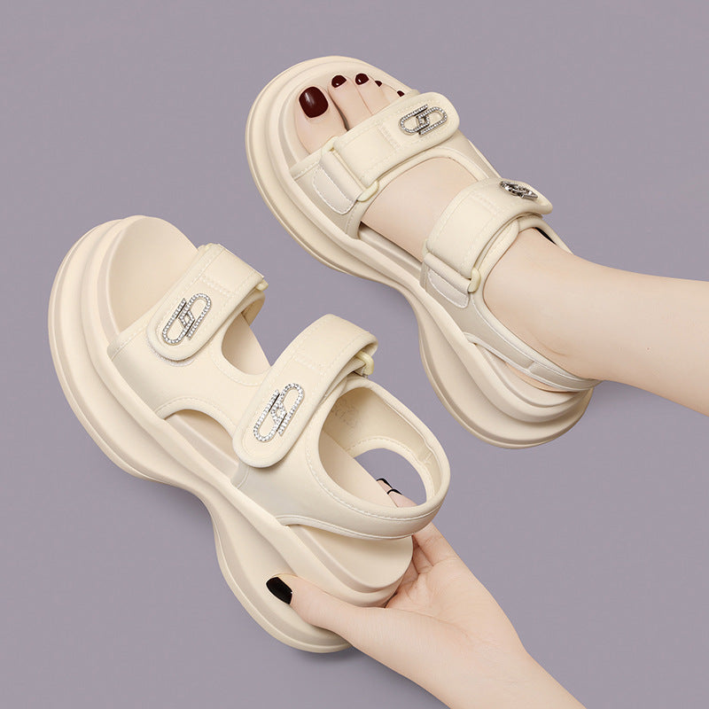 Women's Sports Summer Outer Wear Platform Fashion Velcro Roman Sandals