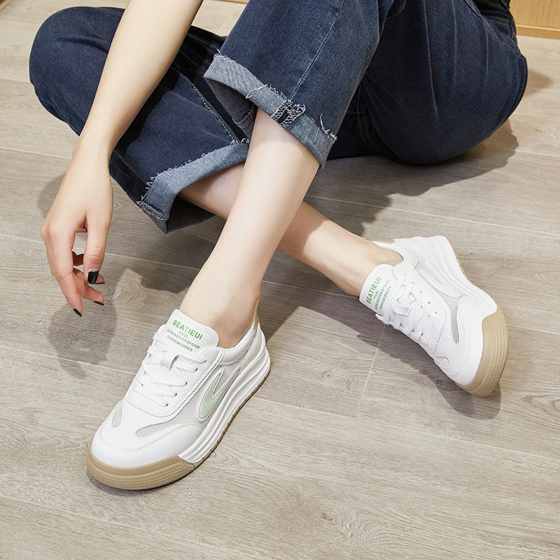 Women's White Spring Comfortable Board Trendy Versatile Casual Shoes