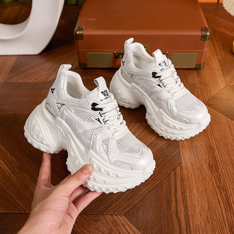 Women's Increasing Insole Dad Spring Platform Hollow Sneakers