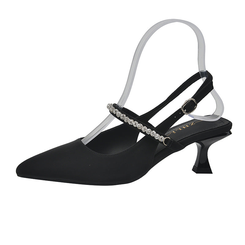 Women's High Back Empty Summer Closed Toe Heels