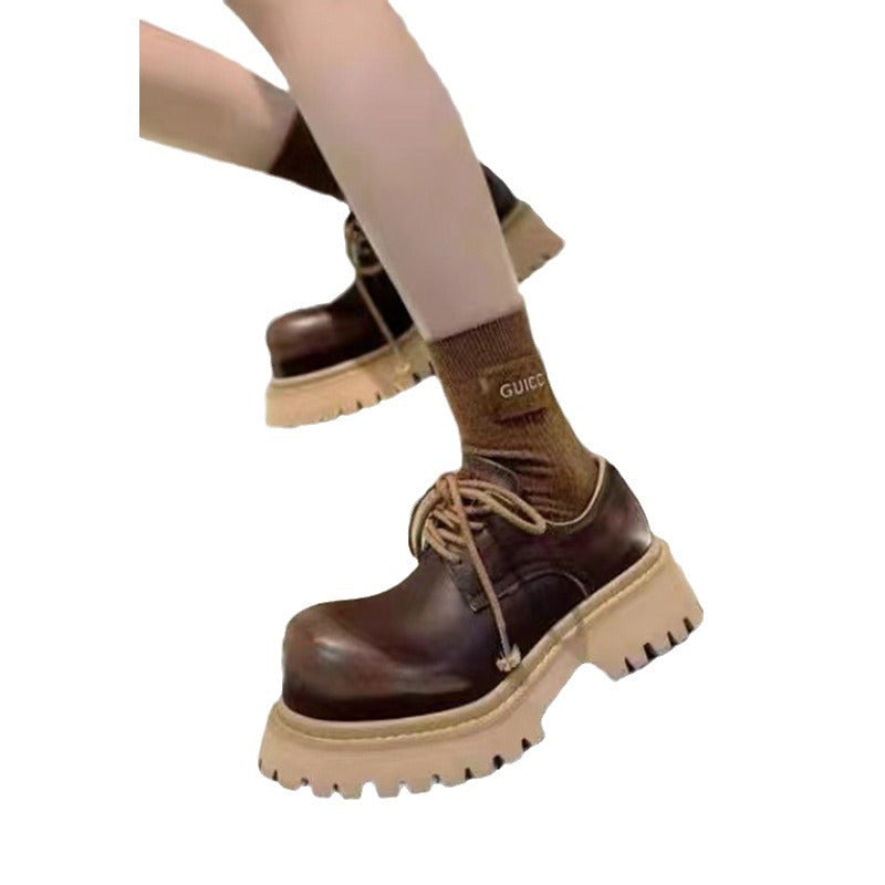 Women's Mickey Fashionable Genuine Spring Big Head Thick Bottom Low Loafers
