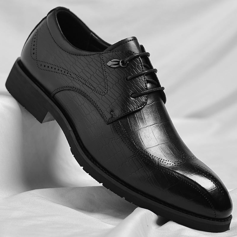 Men's Spring Brogue Trends British Style Pointed Office Men's Shoes