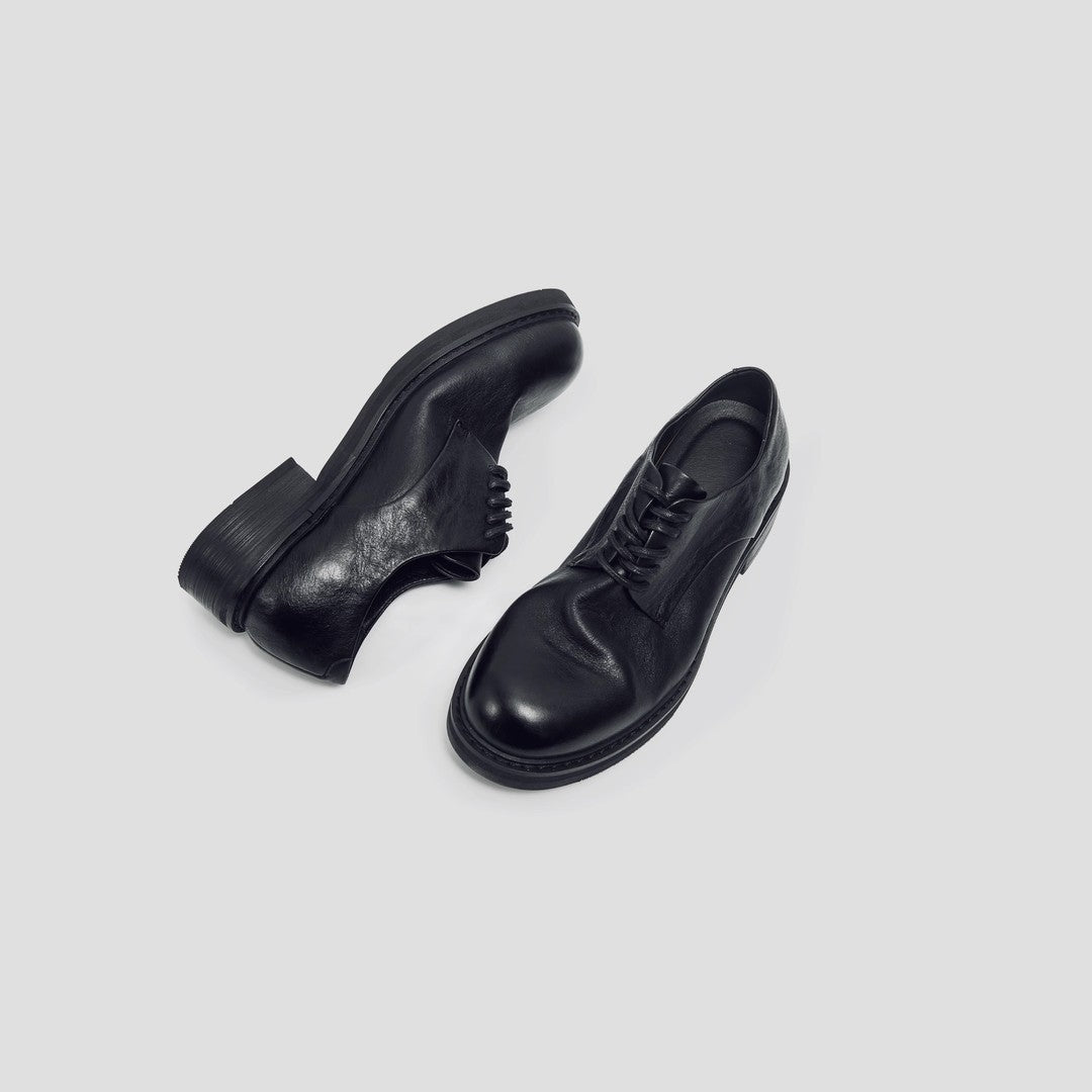 Women's & Men's Head Derby Leisure Commute Business Black Men's Casual Leather Shoes