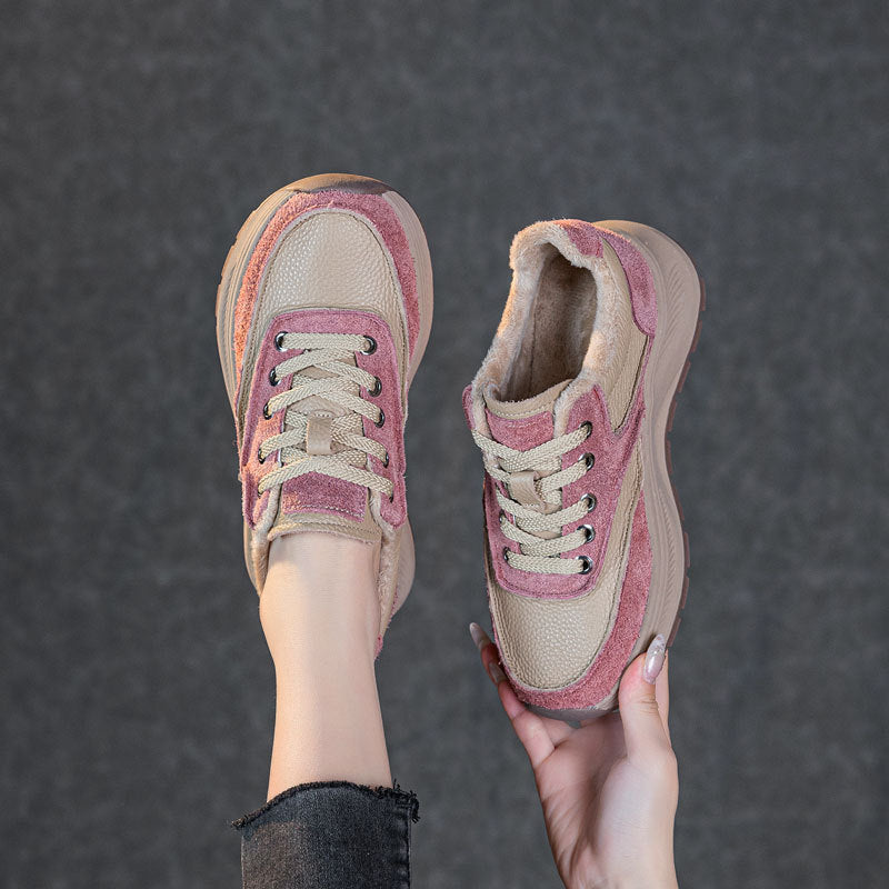 Women's Genuine Winter Veet First Layer Cowhide Women's Sports Shoes