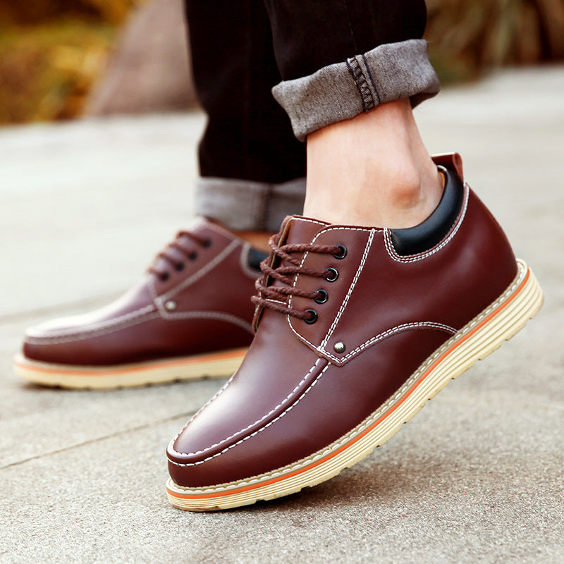 Men's Business Korean Version Genuine Height Increasing Insole Men's Casual Leather Shoes