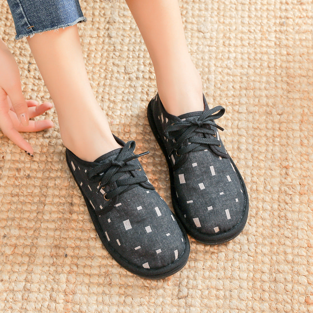 Women's Cloth Breathable Wide Toe Lightweight Cotton Canvas Shoes
