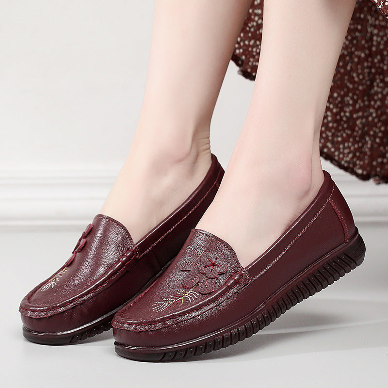 Women's Genuine Soft Bottom Elderly Flat Single-layer Women's Casual Shoes
