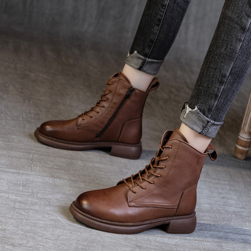 Women's Veet Short Retro Cowhide Martin Fashion Boots