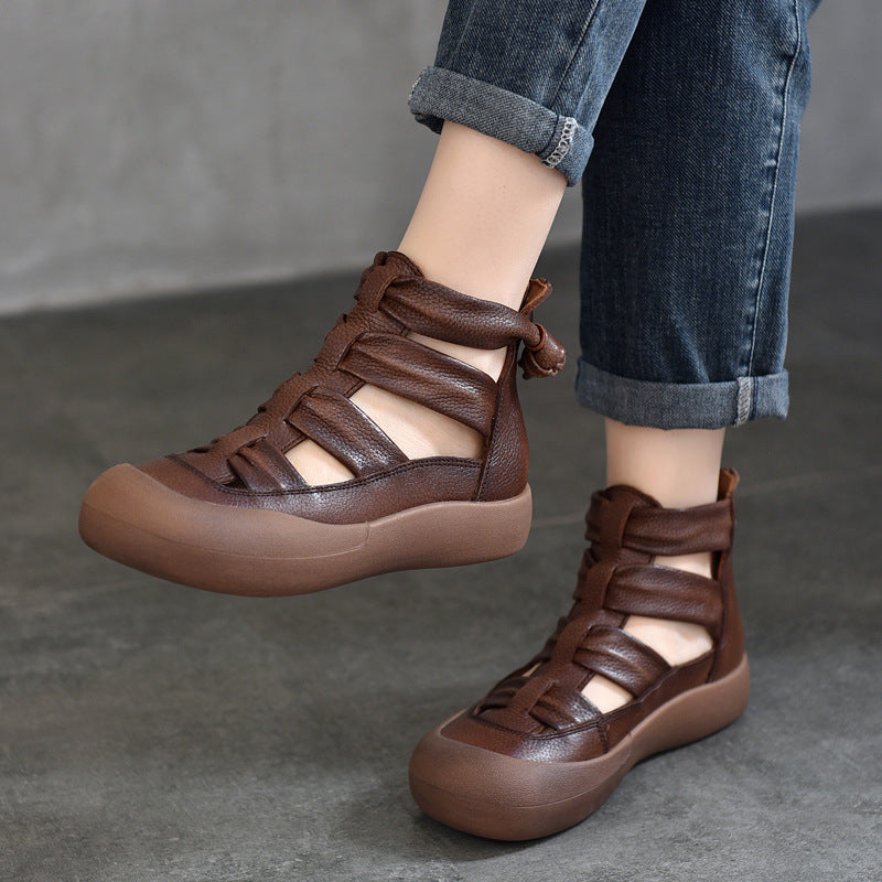 Women's Roman Style Flat Hollow Out Back Sandals