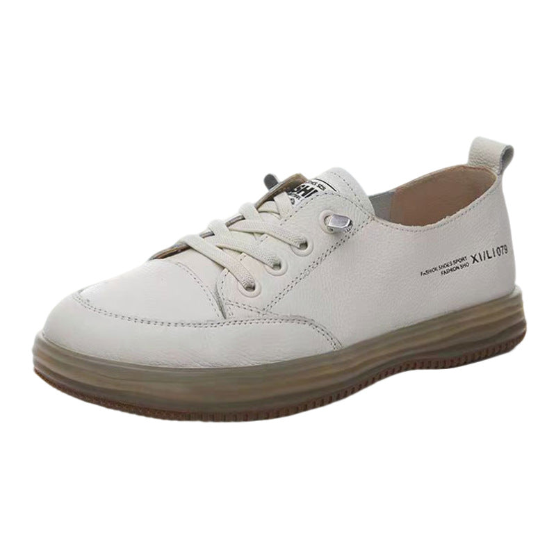 Women's First Layer Cowhide Easy Wear Slip-on Leather Shoes
