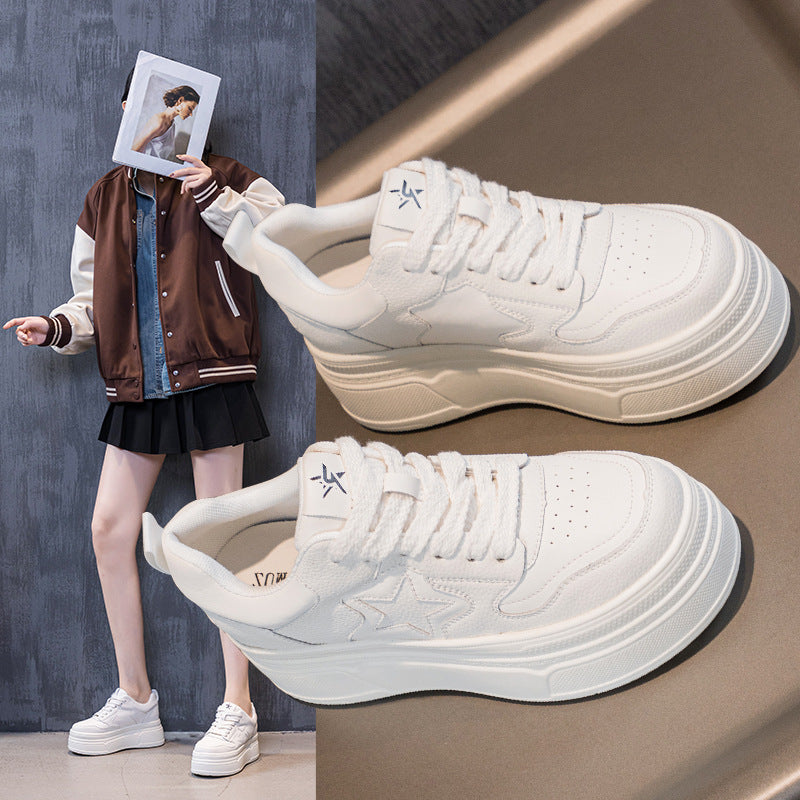 Women's Design Sense Niche Winter White Thick Casual Shoes