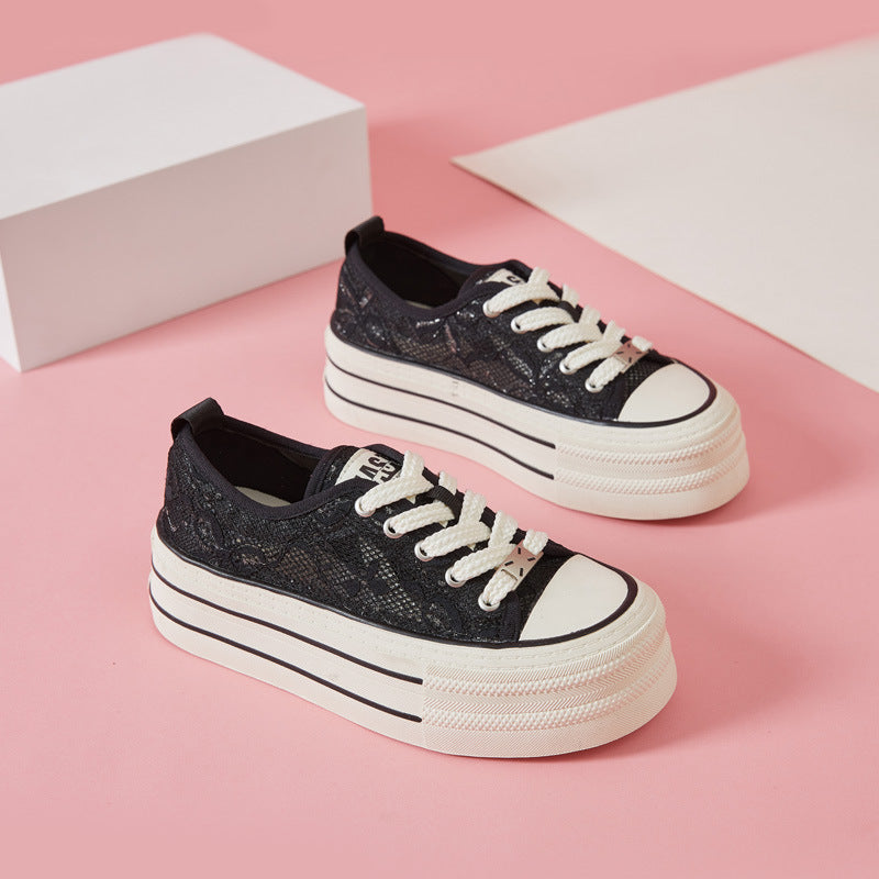 Women's Lace Mesh Summer Sweet Thick Sole Casual Shoes