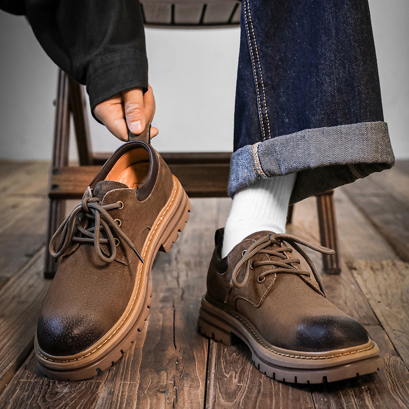 Men's Fleece-lined Martin Retro Big Toe Business Casual Shoes