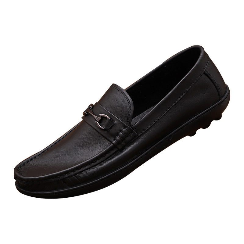 Men's Summer Low-cut Soft Bottom Comfortable Slip-on Flat Men's Casual Leather Shoes