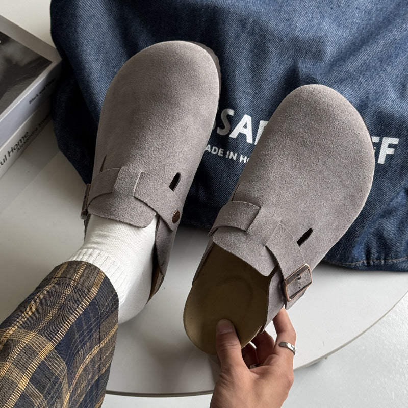 Slip-on Retro Minimalist Design High-grade Outerwear Sandals