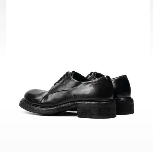 Men's Washed Handmade Derby Wedding Fashion Leather Shoes