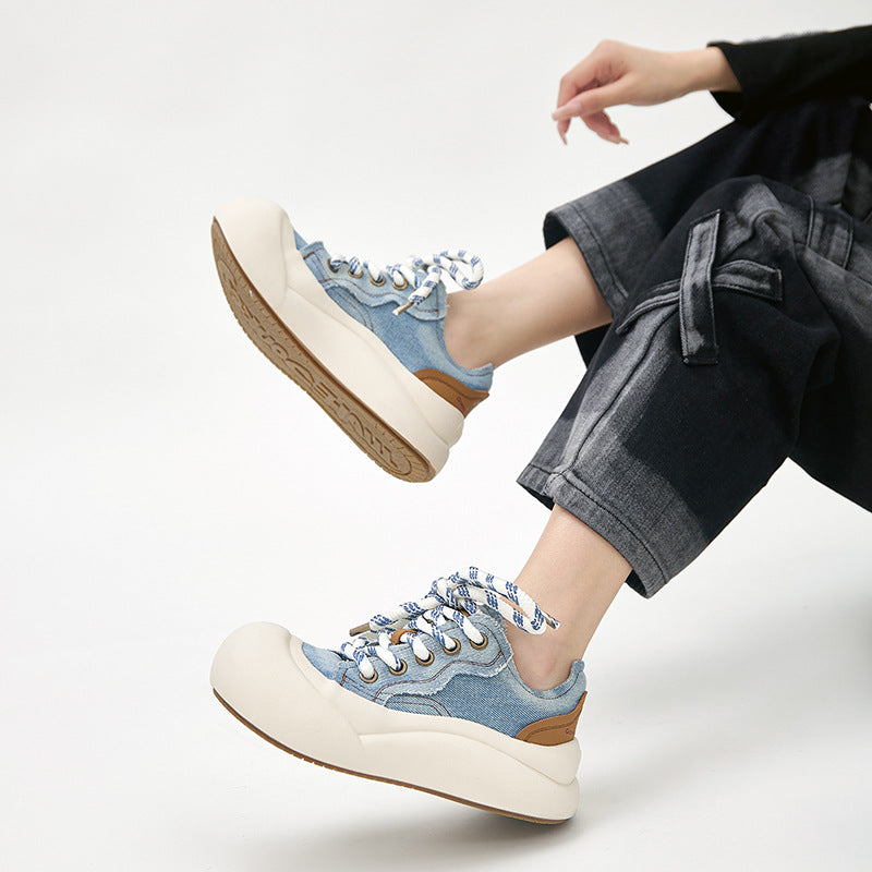 Women's & Men's Versatile Platform Big Head Niche Fashion Canvas Shoes