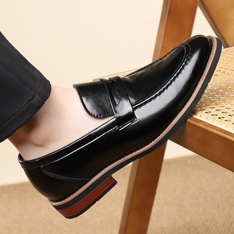 Men's Autumn Large Size British Style Slip-on Men's Casual Leather Shoes