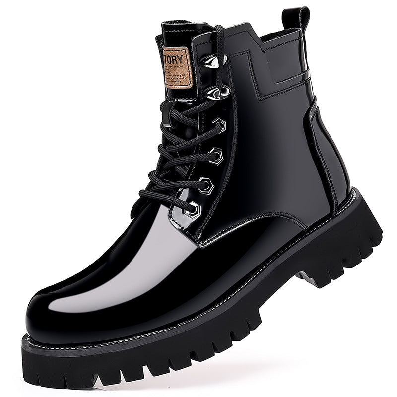 Men's Martin Fashion Color Wool Warm Side Zipper Boots