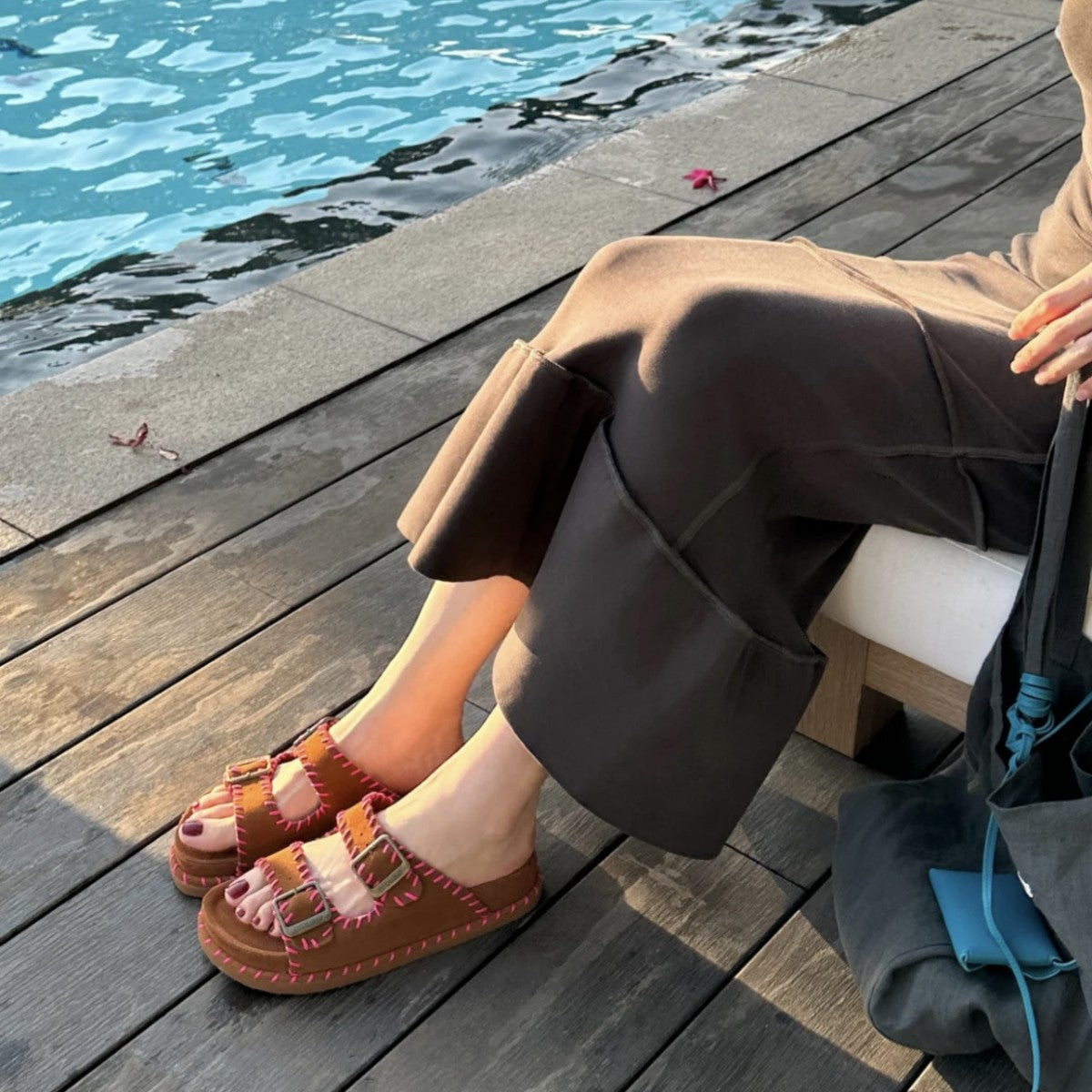 Women's Handmade Wool Outer Wear Beach Slippers