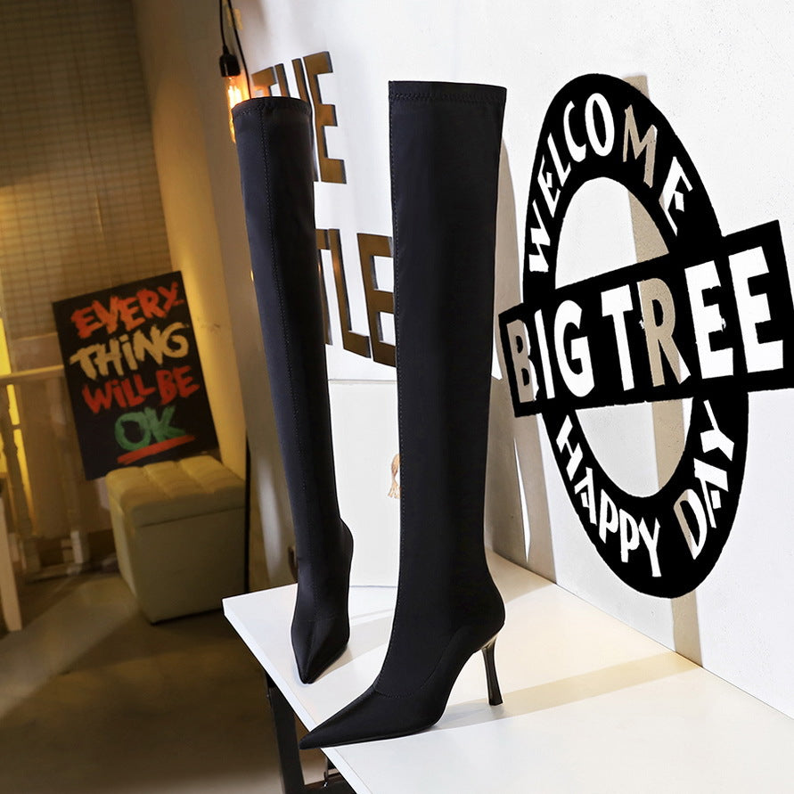 Sexy Nightclubs Thinner Super High Pointed Boots
