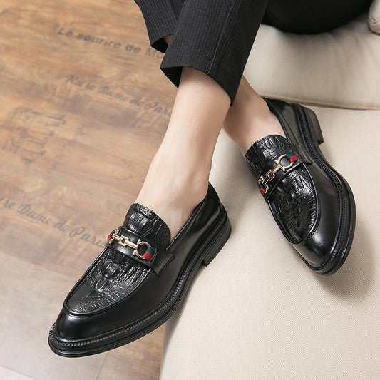 Men's Club Hairdresser Pointed British Retro Lazy Leather Shoes